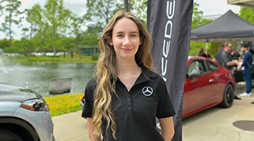 Mercedes Benz representative at UNF campus during Mercedes-Benz Day