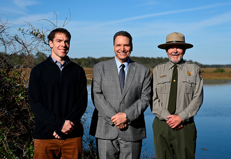 UNF President Moez Limayem and NPS representatives