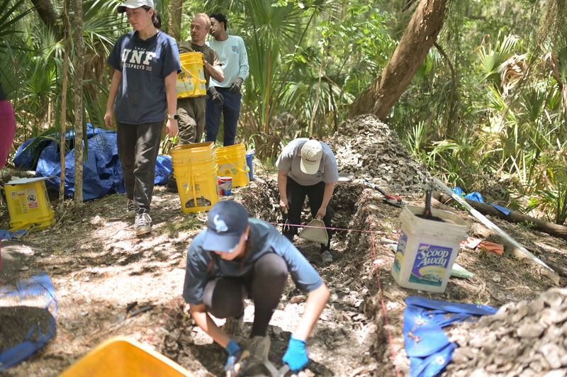 group excavating in the dirt
