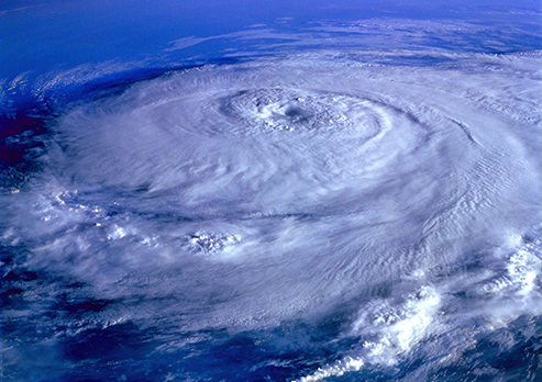 hurricane eye taken from high above