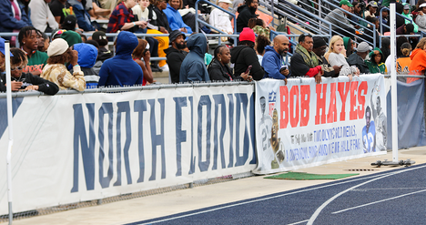 Onlookers enjoying the Bob Hayes Invitational Track Meet at UNF