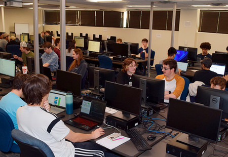 Computing students competing in the NestforAwhile competition