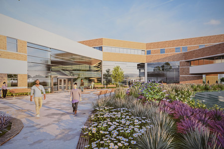 Animated blue print of the UNF Coggin College of Business building