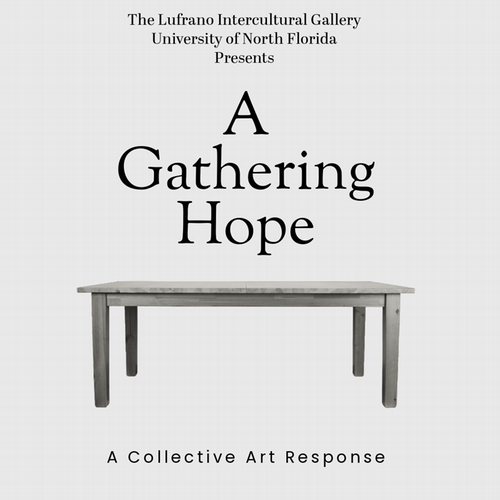 Flyer for art exhibition A Gathering of Hope
