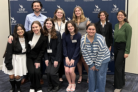UNF professor Will Pewitt and his research students