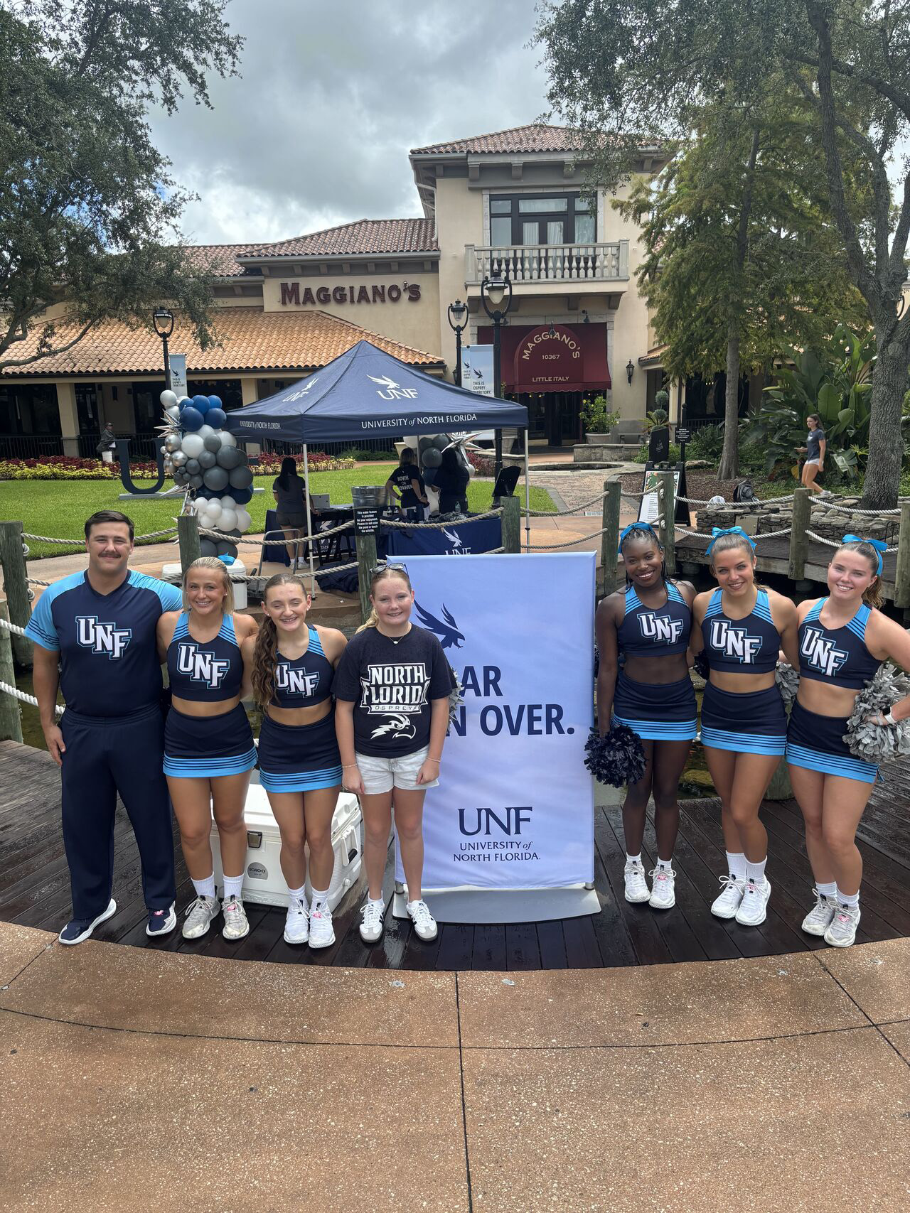 UNF cheerleaders at the St. Johns Town Center
