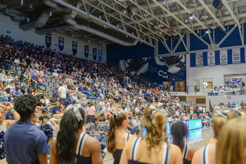 Crowd inside the UNF Arena for Homecoming basketball game