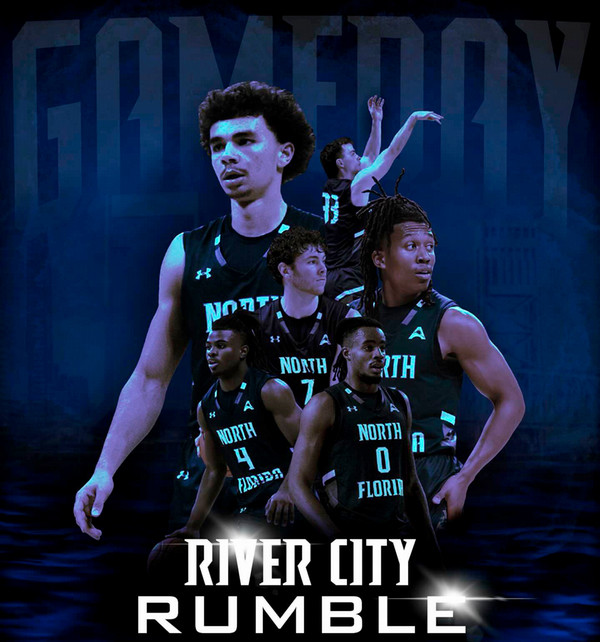 River City Rumble flyer with several mens basketball players