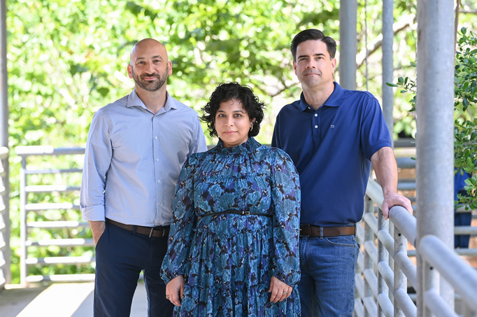 Drs. Bryan Knuckley, Corey Causey and Fatima Rehman standing outside