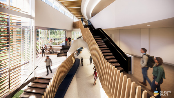 Inside digital model of the UNF Student Success Center