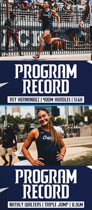 File: North Florida Track and Field Program Record Rey Hernandez 400M Hurtles 51.68 Nataly Walters Triple Jump 12.26M