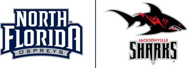 North Florida Ospreys Jacksonville Sharks brand logos