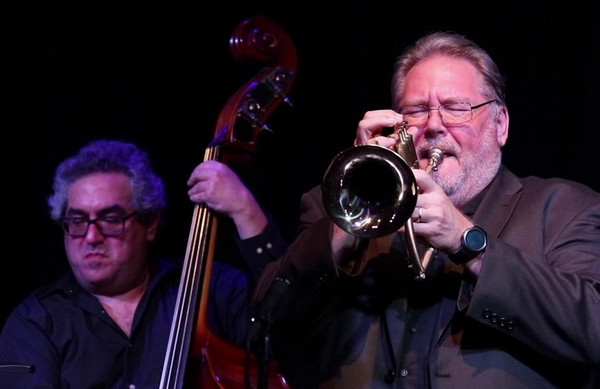 Jazz musicians performing on stage