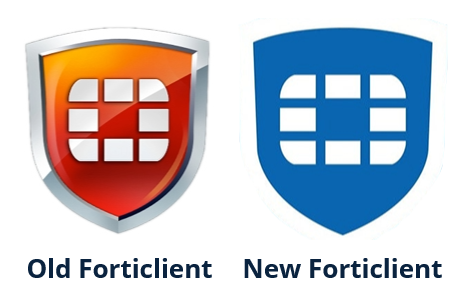 Forticlient old and new logo displayed side by side