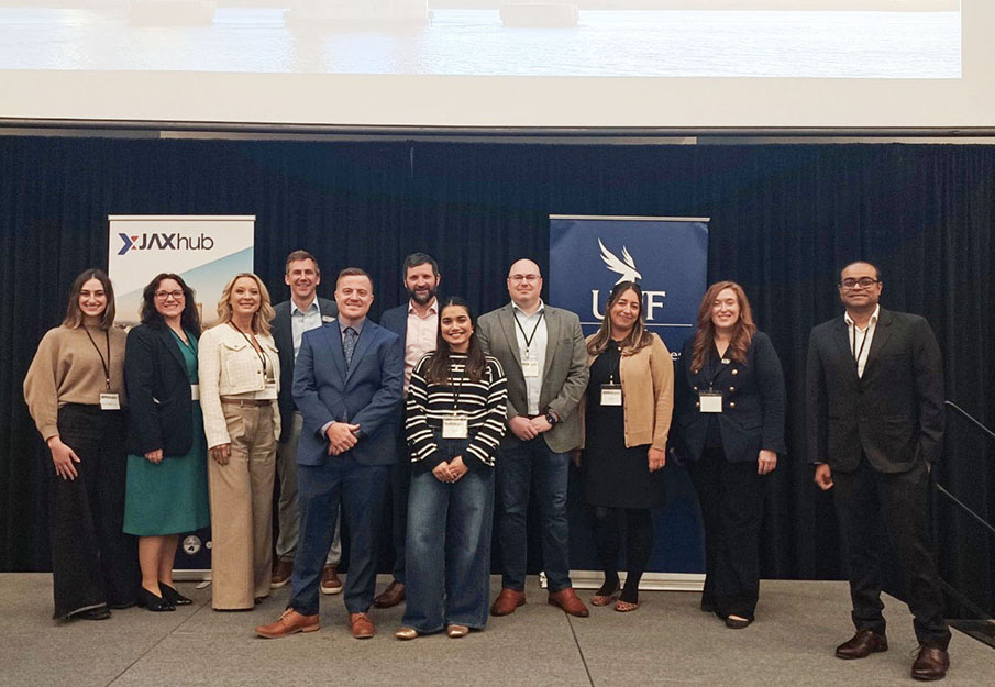 Participants of JAX Hub standing together for a photo