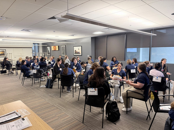 UNF nursing students seated in a conference room