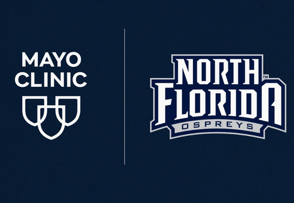 Blue background with words Mayo Clinic - North Florida Ospreys