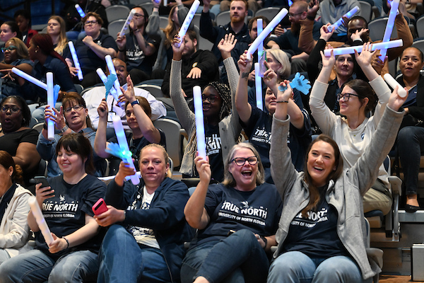 Audience cheering at UNF Convocation 2026