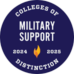 Military Support Colleges of Distinction logo with text of 2022-2023 Best Colleges