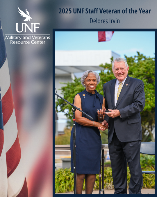 Delores Irvin, staff veteran 2025 & Bill Cousins, director, MVRC.