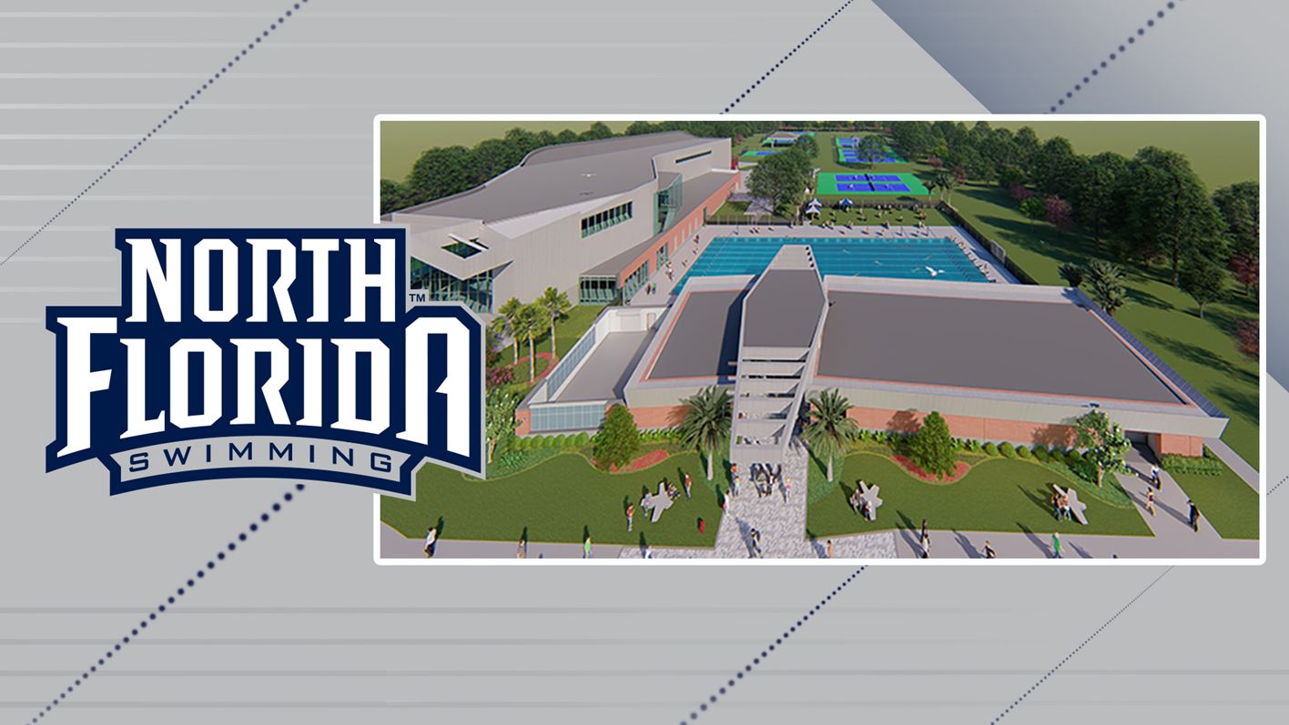 Digital mock up of new athletic complex and Olympic-sized swimming pool