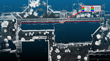 Simultaneous Localization and Mapping (SLAM) Velodyne Lidar rendering of a 3D representation of the surveyed environment, Skinner-Johns Hall, Building 4. 