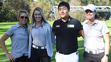 UNF students pictured with PGA TOUR player, K.H. Lee