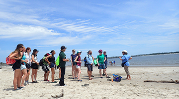 Marine Field Studies Course students at the beach