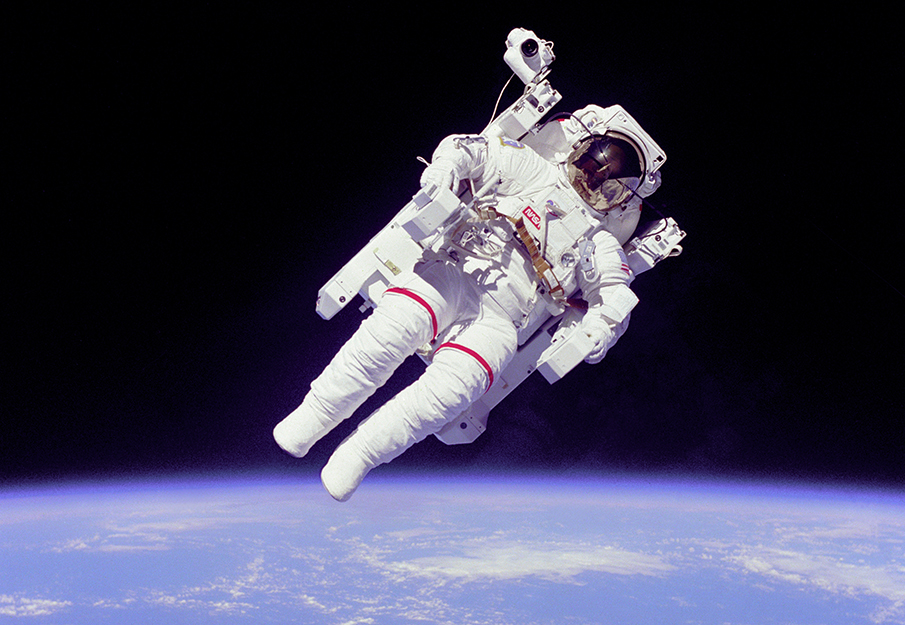 Astronaut floating in space (NASA)