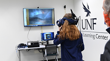Virtual Learning Center student using VR