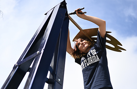 Catfish Windmill sculpture installation