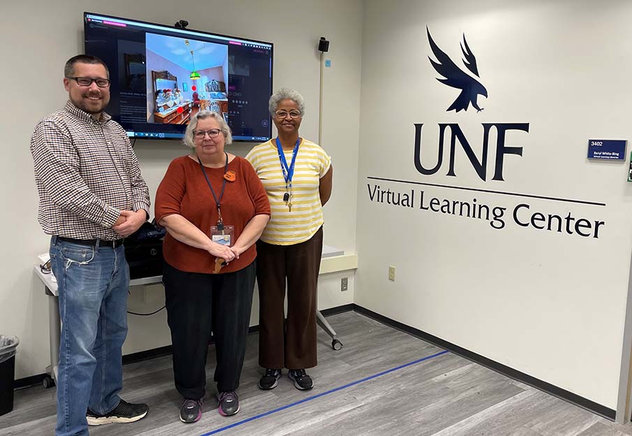 Dr. Kevin Pfeil, assistant professor, School of Computing, Susan Swiatosz, head of Special Collections and University Archives and Beryl White-Bing, virtual learning librarian