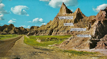 A postcard from Dr. Lunberry's book showing a mountain ridge