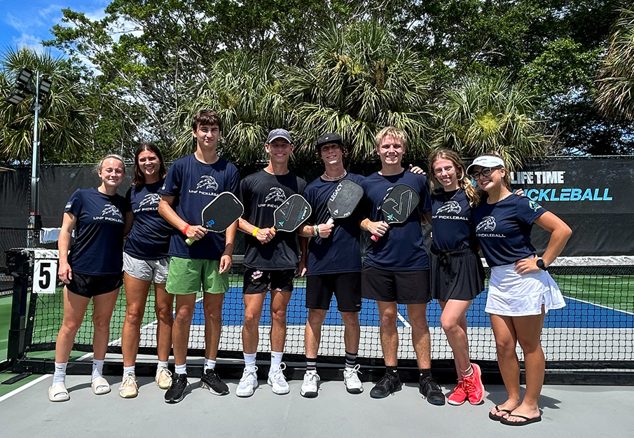 Pickleball Club Team wearing matching t-shirts at the regional tournament