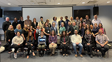 Linguists, scientists, educators, and lecturers from countries across the globe who presented at the STEM ASL Workshop posed together