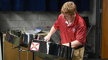 Shaun Bennett playing the steelpan