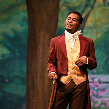 Tavian Cox singing in the opera at UNF