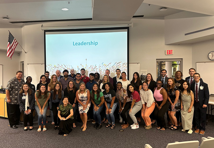 Group of students who attended the healthcare student orientation in early August