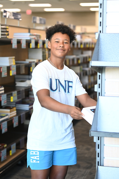 Cameron Robinson in Bookstore