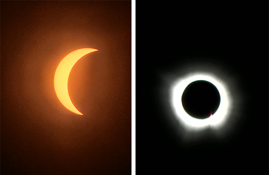 images from total eclipse on April 8, 2024