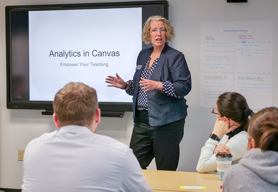 Jann Sutton, Ph.D. hosting a training session