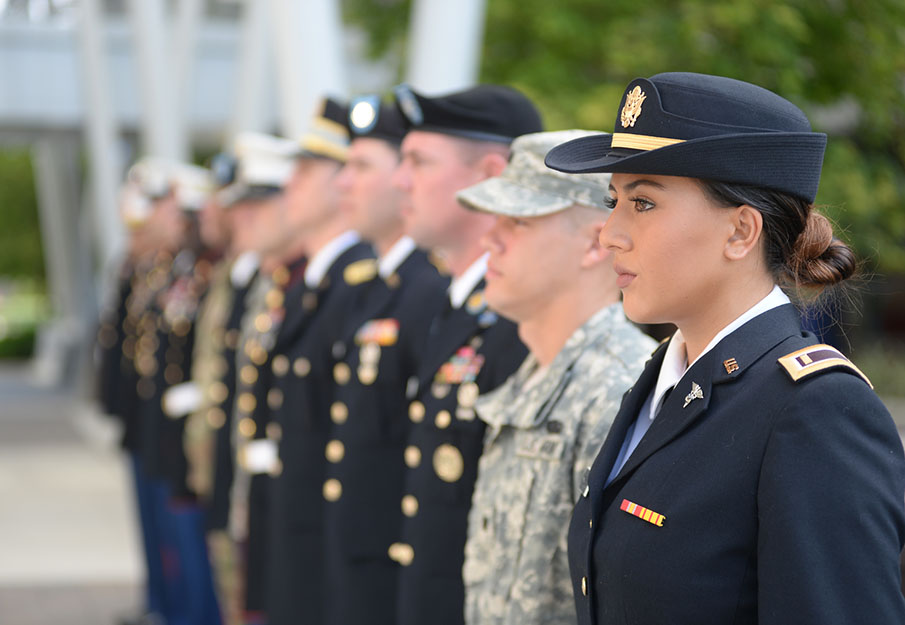 MVRC students in uniform standing together