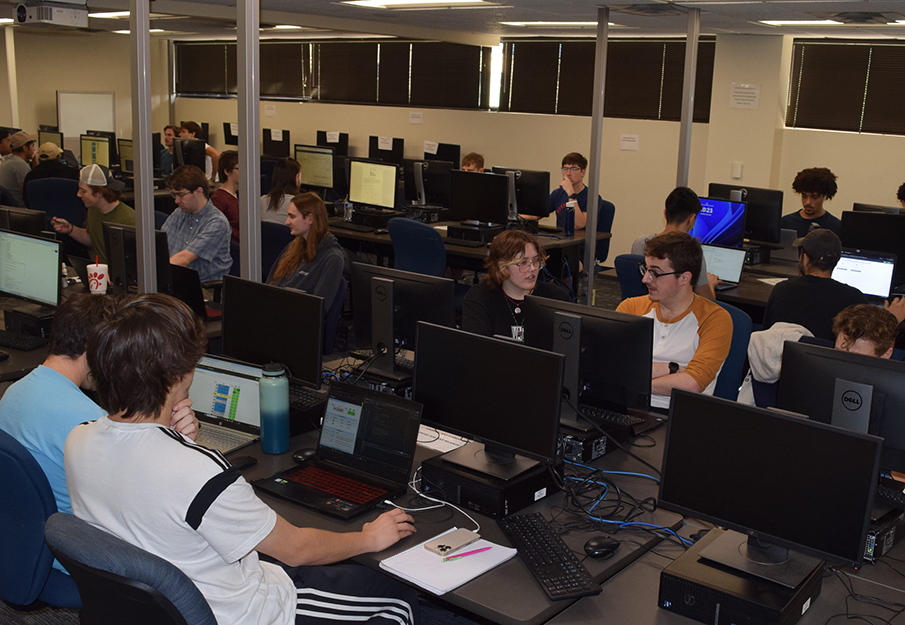 Computing students competing in the NestforAwhile competition