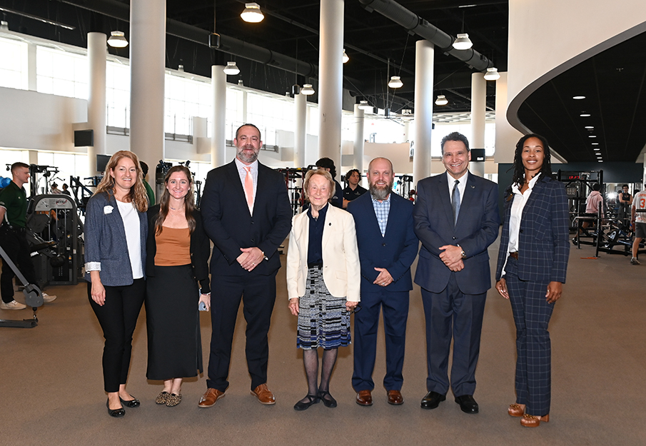 Participants for the ribbon cutting ceremony at the Student Wellness Center