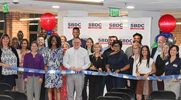 group of people at the SBDC Ribbon Cutting