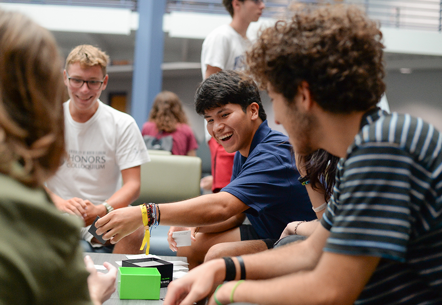 Students from the Honors LLC during a game night
