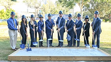 UNF President Moez Limayem and other community leaders breaking ground at new Student Success Center