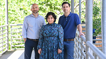 Drs. Bryan Knuckley, Corey Causey and Fatima Rehman standing outside