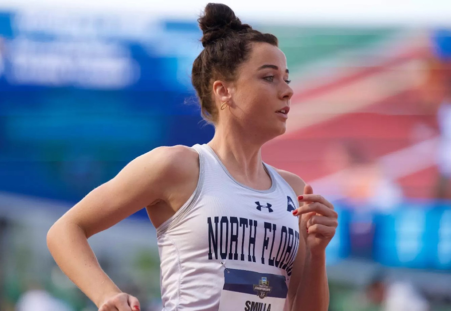 Smilla Kolbe running at 2025 NCAA Outdoor Track and Field Championships