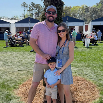 Danielle Young with her husband and son at PGA event